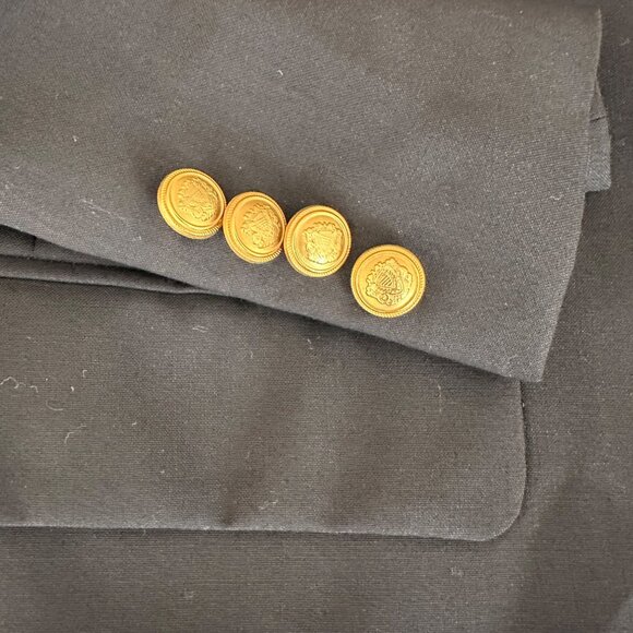 Jos A Bank Jacket Mens 40 Wool Navy Blazer Sport Coat Gold Buttons Classic Fit - Picture 6 of 12